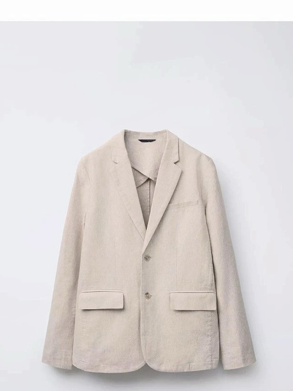 Zara Linen Cotton Suit Jacket Beige
